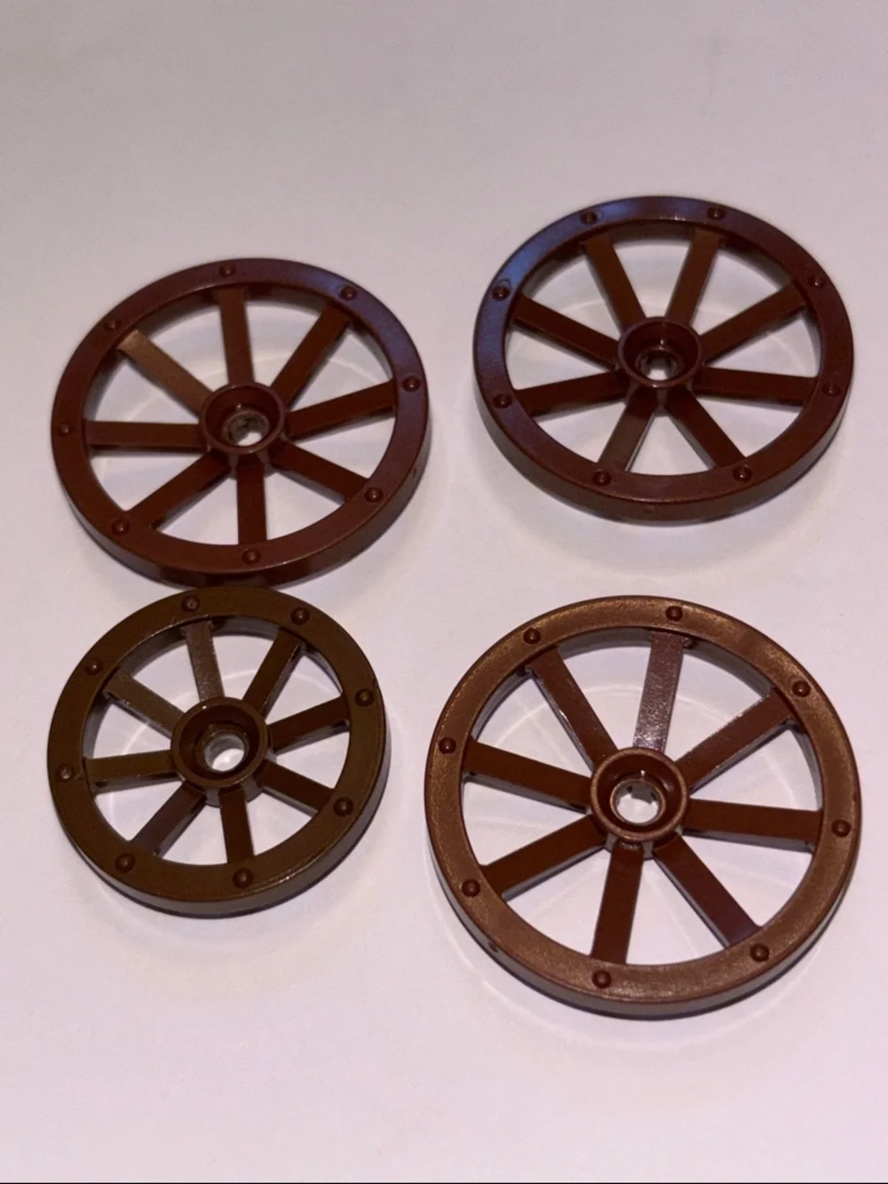 LEGO WAGON WHEELS LEGO Brown Spoked Wagon Wheels - Set of 4 - Picture 5 of 5